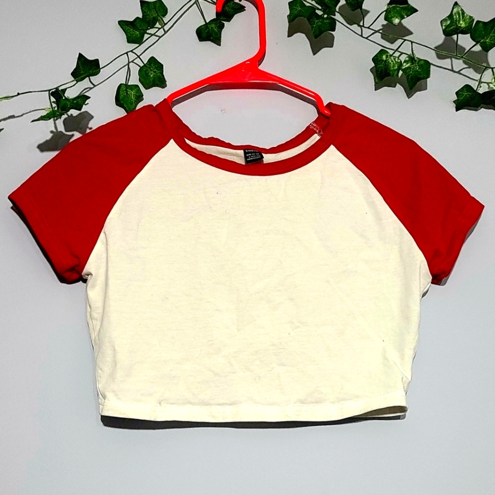 Shein White and red croptop.